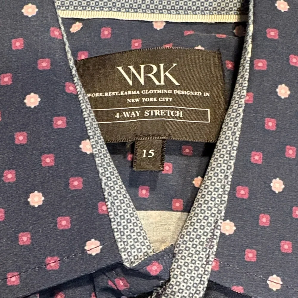 WRK Water wicking Polka Dot Button-Up Shirt - Picture 3 of 4